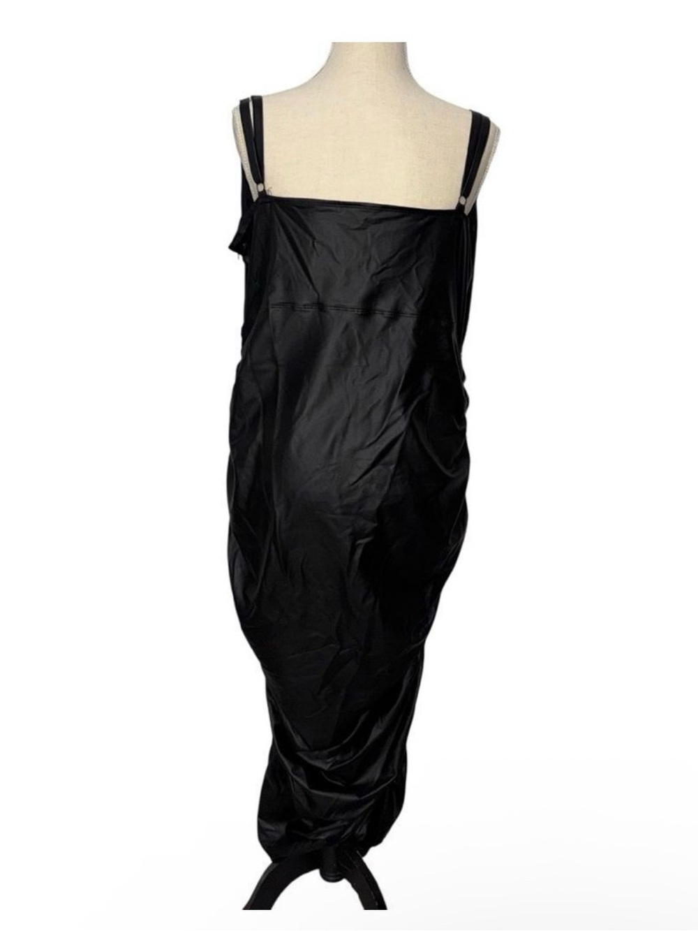 SHEIN Curve | Plus Size Bodycon Slip Dress with Sheer Corset - Picture 3 of 5
